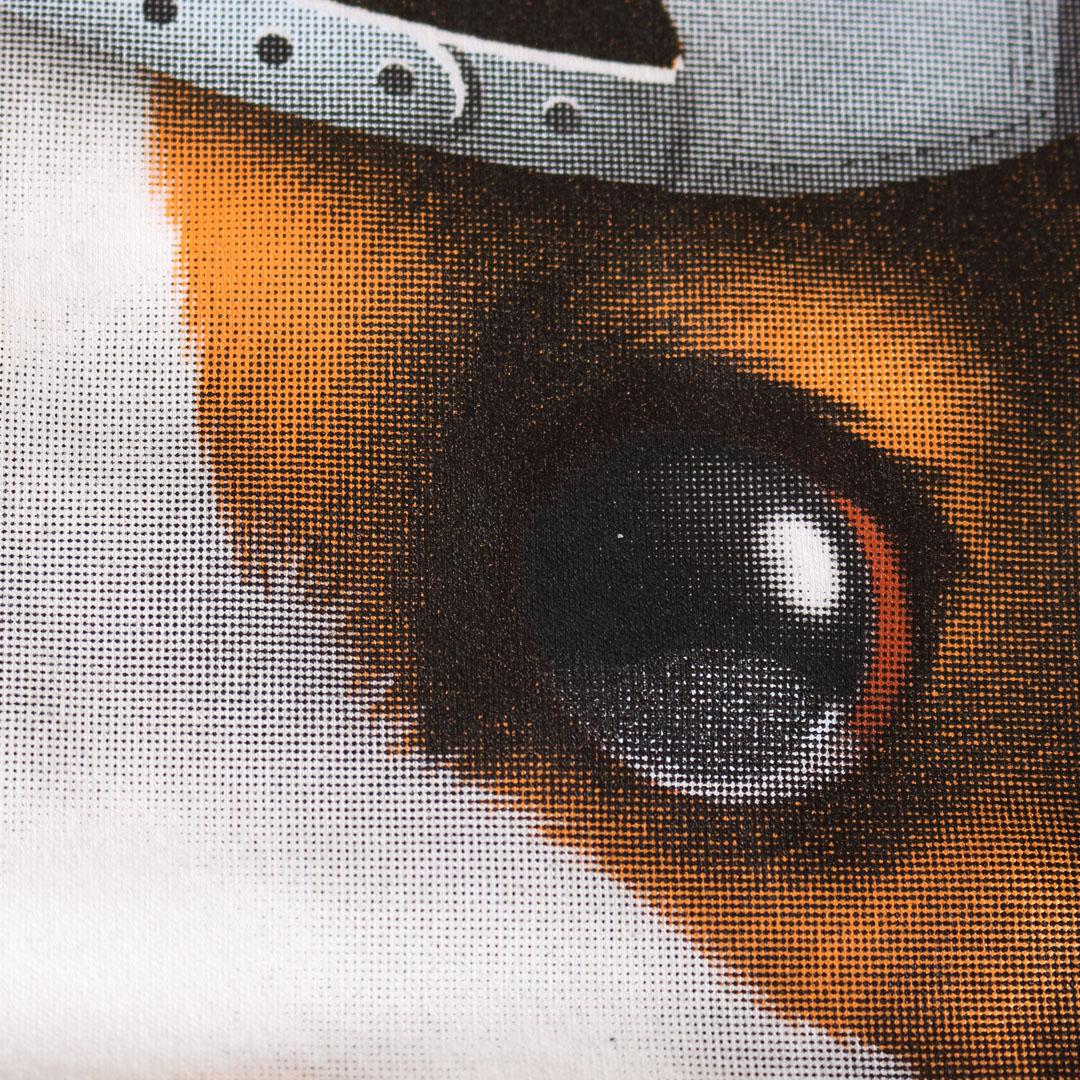 正面局部網版網點印花