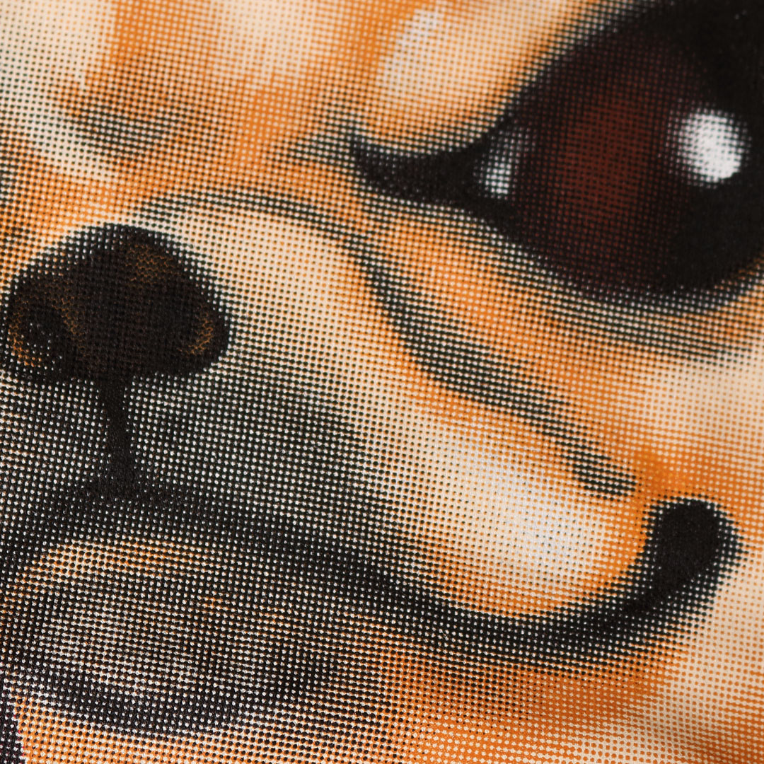 正面局部網版網點印花