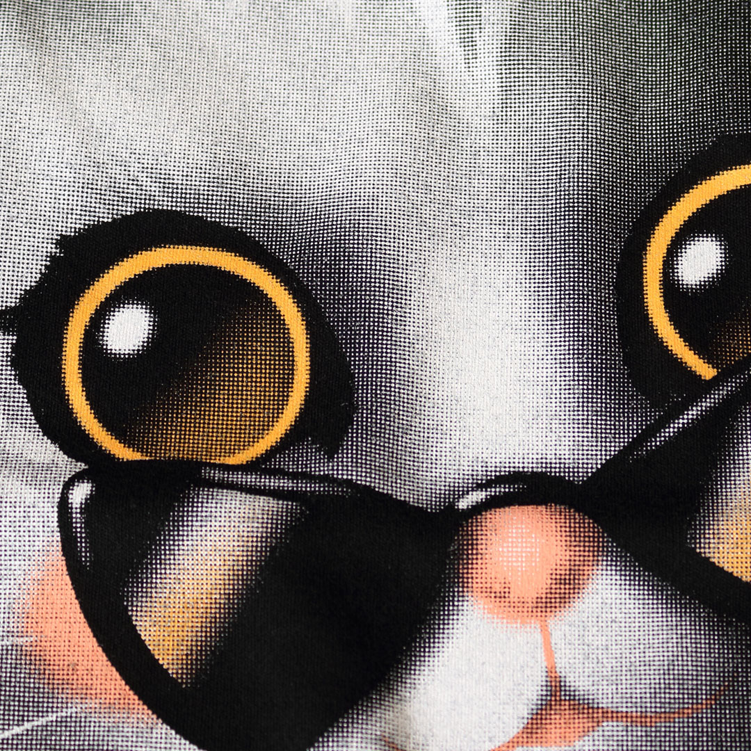 正面局部網版網點印花