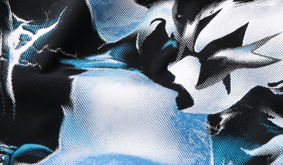 正面局部網版網點印花