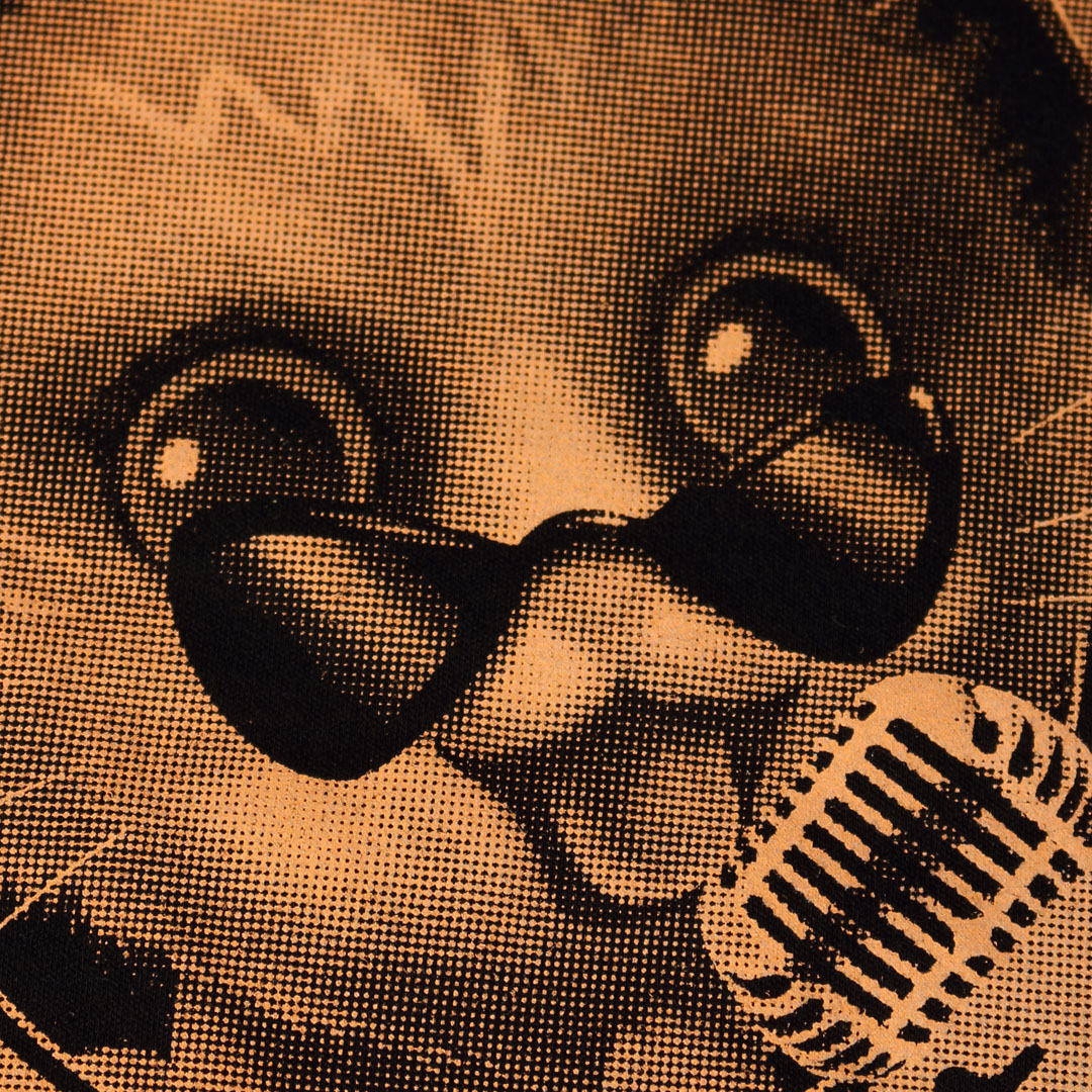 背面局部網版網點印花