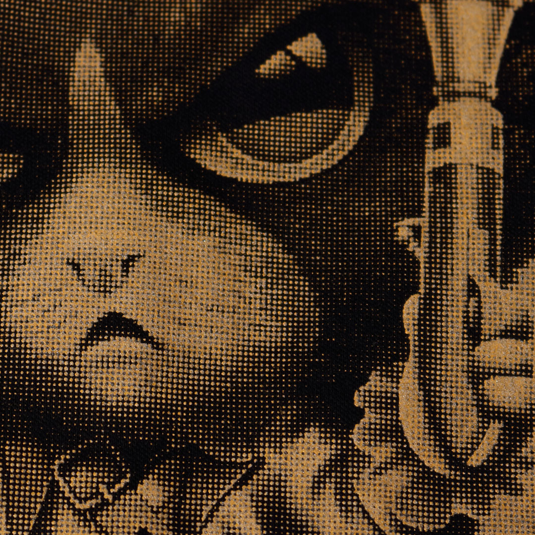 背面局部網版網點印花