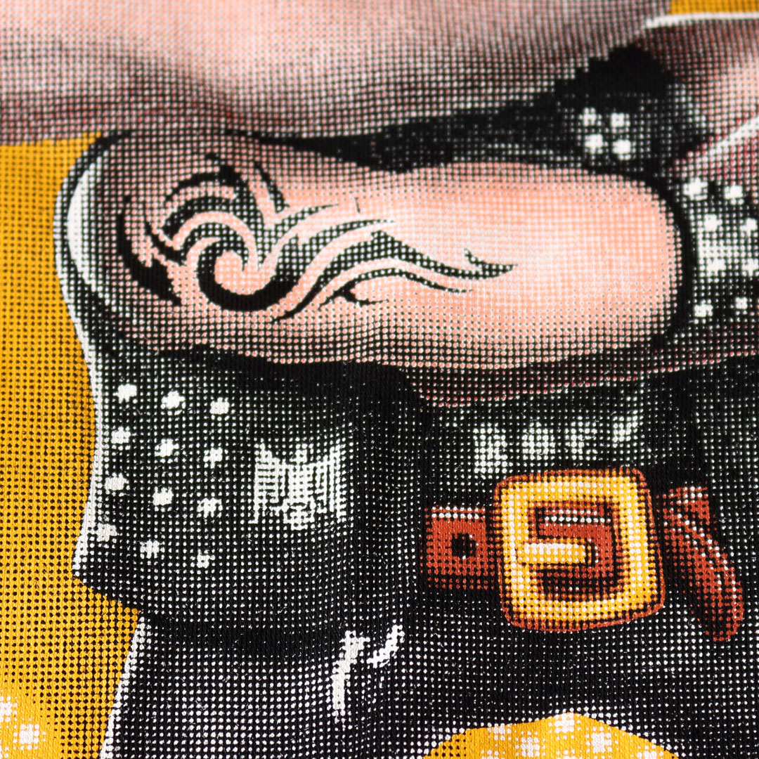 正面局部網版網點印花